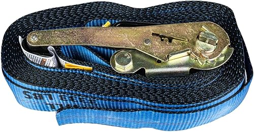 Vista 102 de Mytee Products Paquete de 20 correas de trinquete de 2 pulgadas x 30 pies con gancho plano, WLL 3,333 amarre de remolque, rojo para plataforma