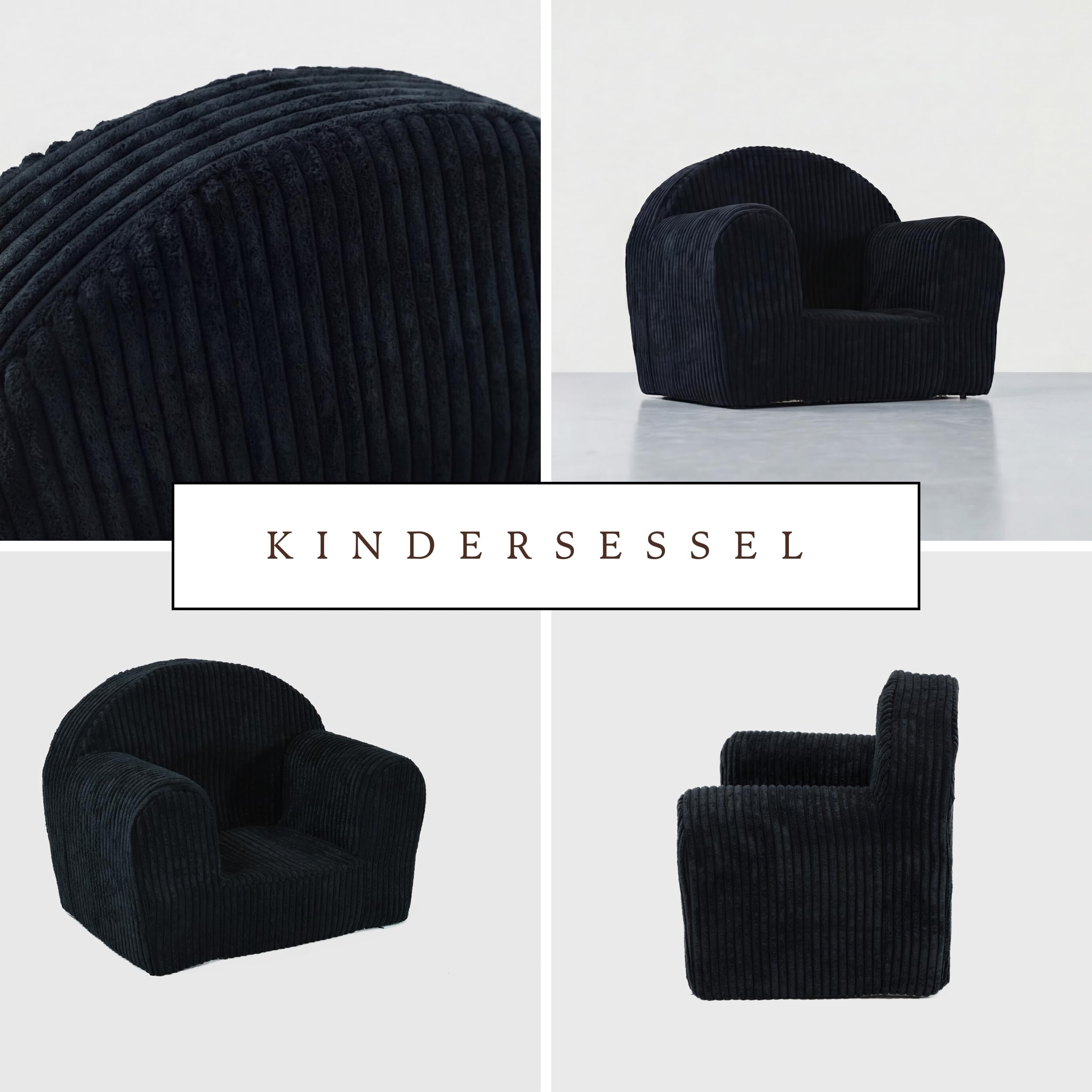FORTISLINE Kindersessel Mini aus Cord 40x33x39 cm - Kinderzimmer Sessel mit abnehmbarem Bezug, waschbar, Oeko-TEX Standard 100, handgefertigt in der EU