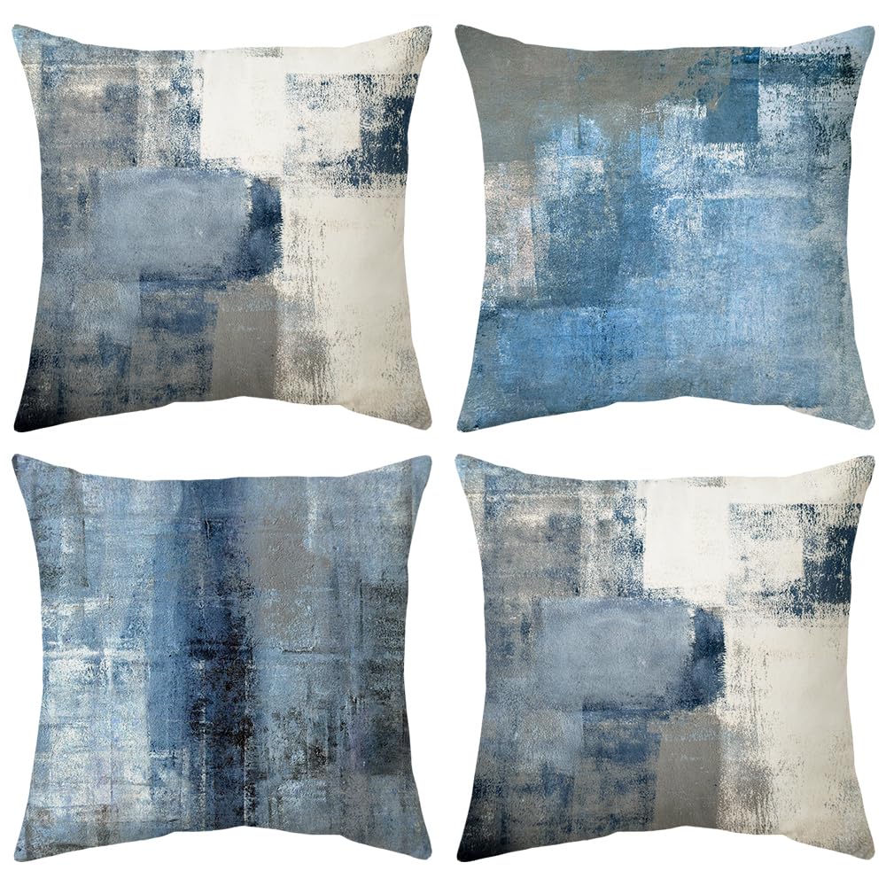 DakTou Federe Cuscini 45x45 Boho Astratte Geometriche Foglia Copricuscini Divano Primavera Estate Esterno Impermeabile Fodera Cuscino per Salotto Letto Soggiorno Casa Auto Giardino Set di 4