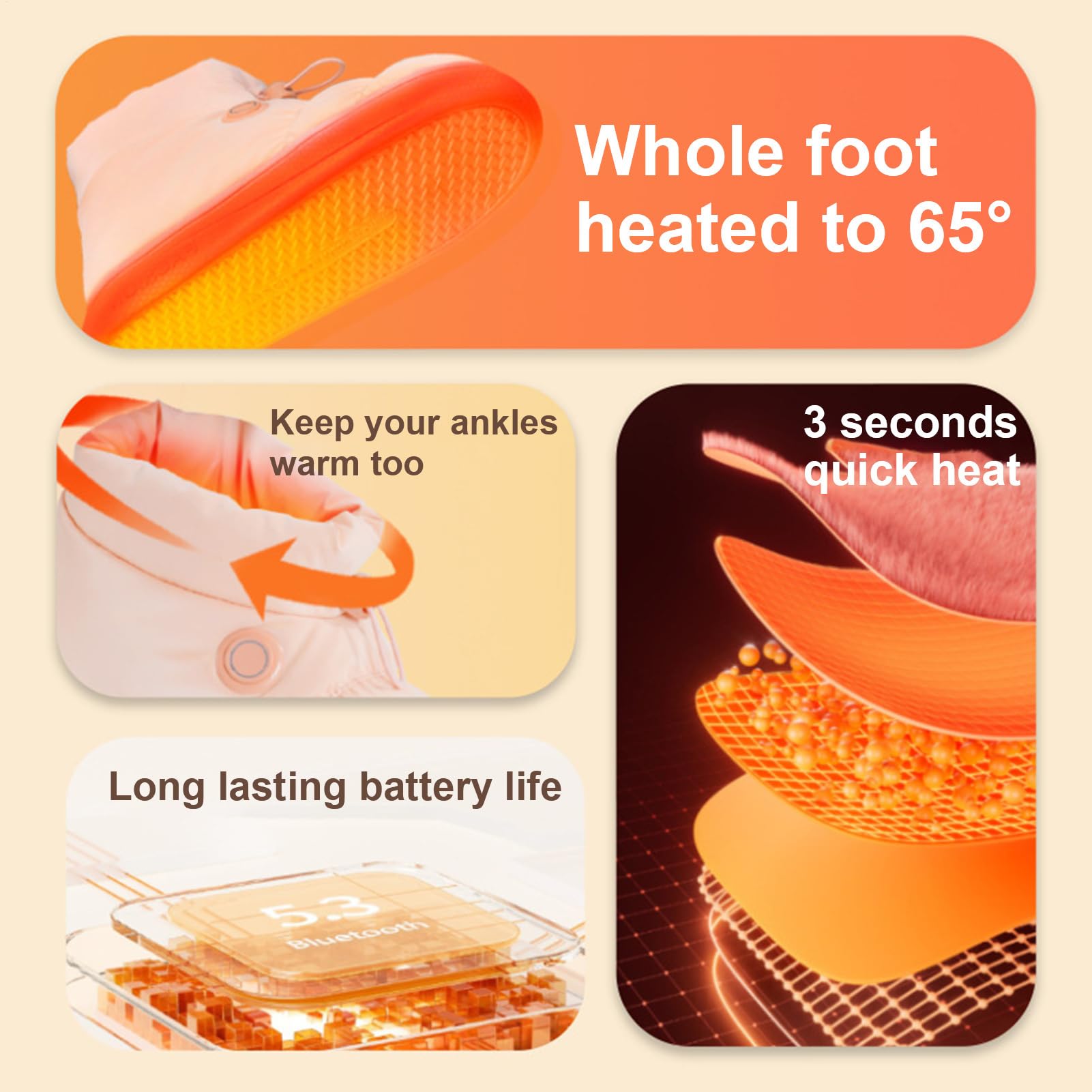 Scarpe riscaldanti, stivali riscaldanti, piedi riscaldati, scarpe calde, scarpe termiche, scarpe riscaldate, per uomini, comode
