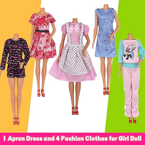 Miniatura 2 de EuTengHao 34 piezas de ropa y accesorios para muñecas de niño y niña de 12 pulgadas, juego de cocina de chef, incluye 18 piezas, ropa, estufa,