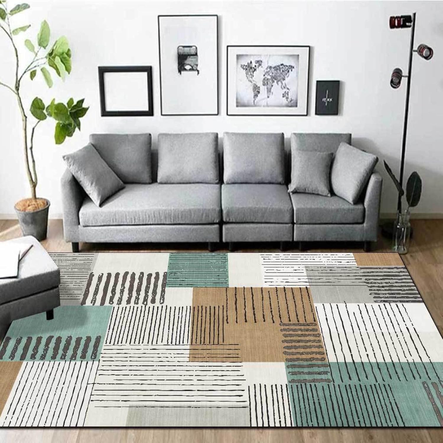 Tapis de salon lavable et anti-glisse 140x200cm pour éviter les taches
