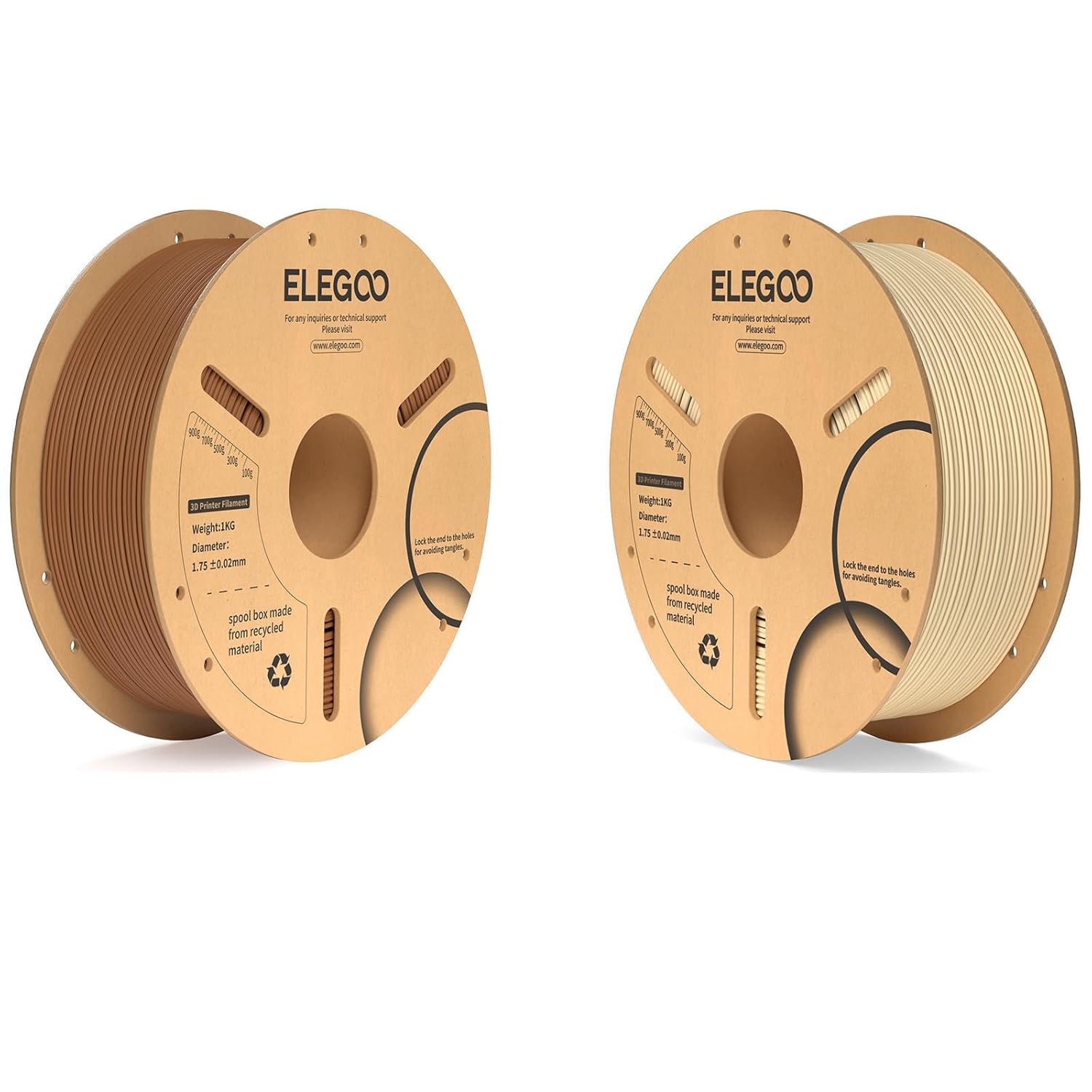 PLA Plus Filament Brown 1KG & PLA Filament Beige 1KG