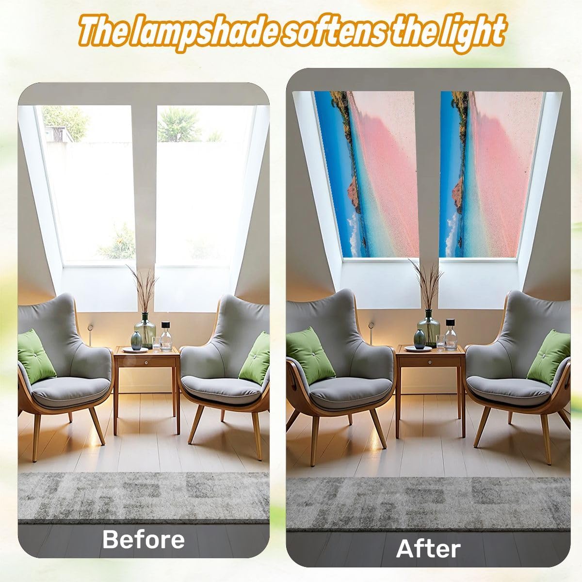 Fluorescent Light Covers for Ceiling Lights Tropical Pink Sandy Beach Clear Turquoise Water Islands Easy to Install Magnetic Light Filter for Classroom Office Hospitals School Home Decor