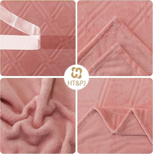 Miniatura 4 de HT&PJ - Manta de franela polar súper suave, ligera, de microfibra, acogedora y cálida como el terciopelo, para sala de estar