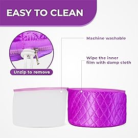 Hair Steamer for Deep Conditioning w/10-level Heats Up Quickly, Heating Cap for Deep Conditioner - Thermal Steam Cap for Black Hair, Great for Hair Treatment (Purple)