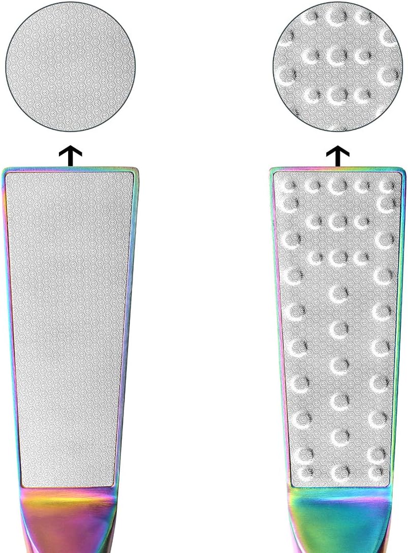 2 Pack Pedicure Foot File Callus Remover, Double-Sided Scrubs Stainless Steel Foot Rasp Professional Dead Skin Callus Accessories for Wet and Dry Feet