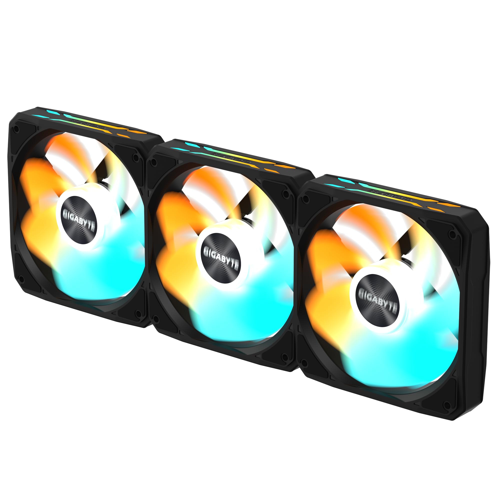GIGABYTE GBT EZRVSFAN1203 - Ventola di raffreddamento da 120 mm, flusso d'aria elevato e funzionamento silenzioso, cuscinetto a manicotto resistente, dimensioni universali da 120 mm, telaio nero