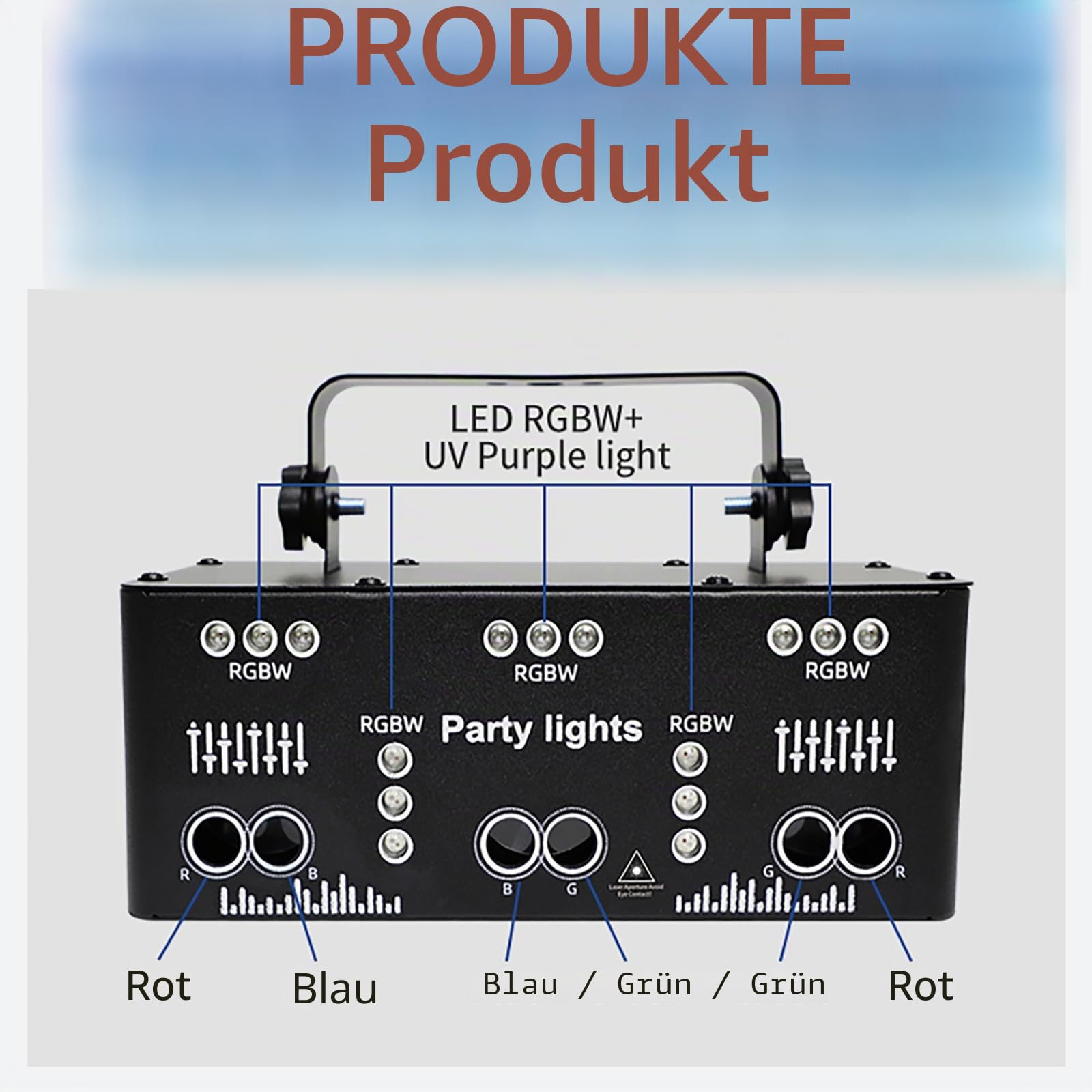 Discolicht Partylicht LED mit RGB & UV, DMX Effektstrahler & Fernbedienung, 4 Strobe Modi, Party Laser Projektor für DJ, Kneipen, KTV, Bühne, Hochzeit, Familientreffen, Klub
