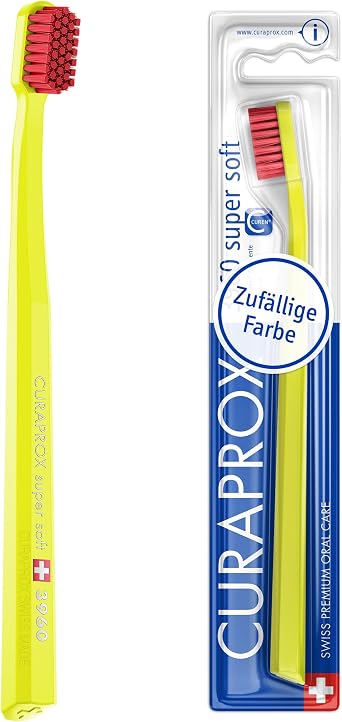 Curaprox CS 3960 super soft toothbrush – adult gums and dental care | Super soft Curen® filaments for gentle cleaning | various colors, single package