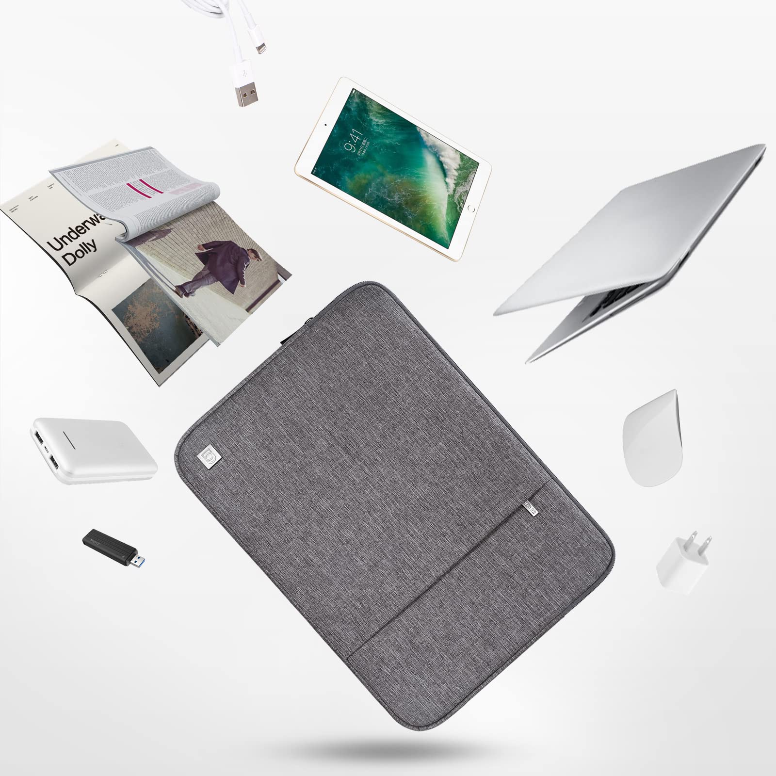 DOMISO 15.6 Pollici Custodia Borsa per Computer Portatile PC Protettiva Laptop Sleeve per 15.6" Yoga Chromebook/ThinkPad T580/Asus ROG Zephyrus GX501/HP Pavilion 15 Envy 15,Grigio