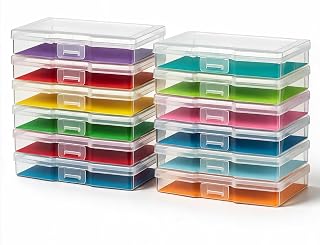 novelinks 12 Pack 4"x6" Clear Photo Storage Boxes and Photo Box Organizers