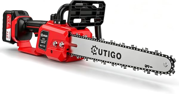 Tronçonneuse à batterie 12 pouces, moteur sans balais, 2 batteries 4,5 Ah, 1 chaîne et 1 lame