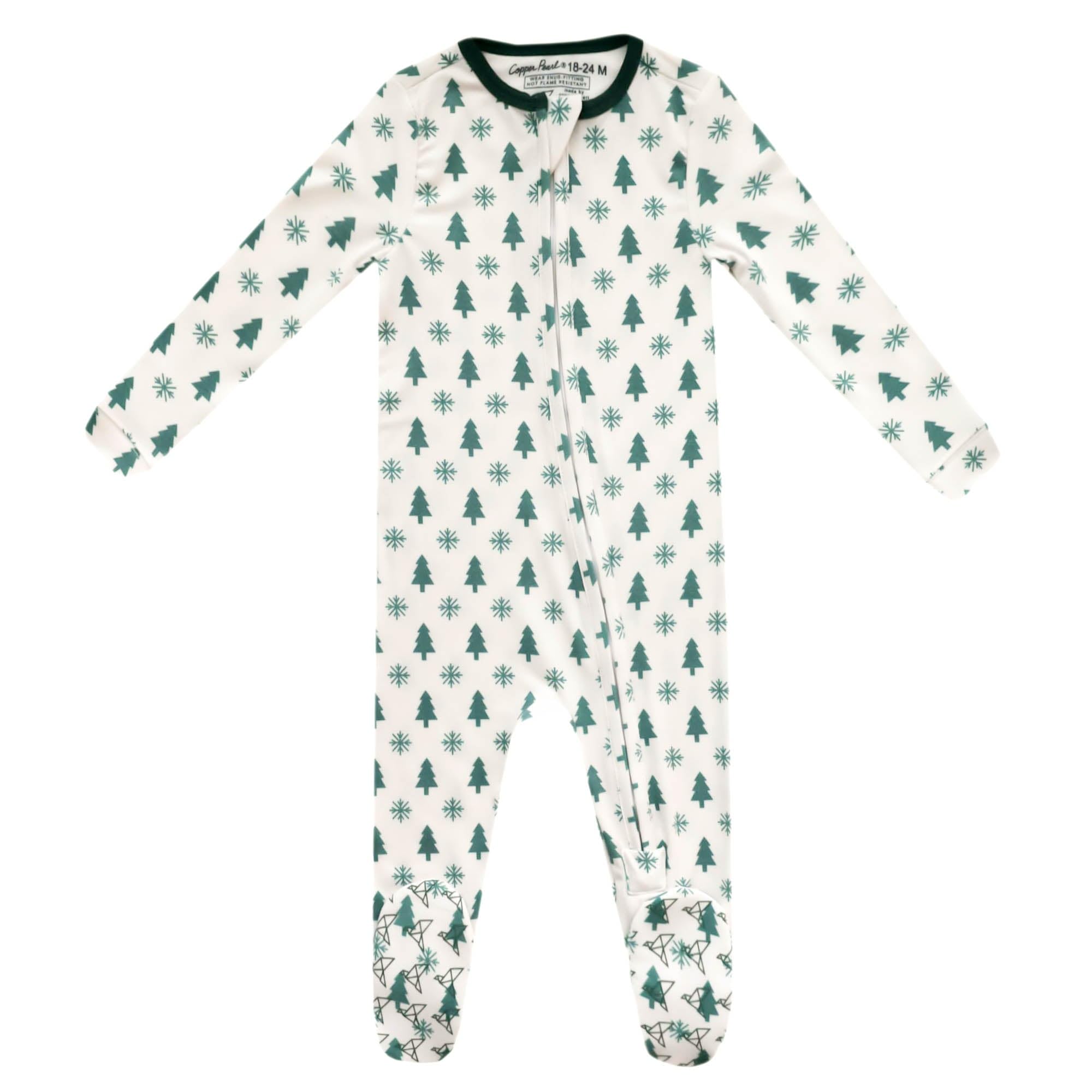 Copper Pearl Baby Zip-Up Footie Pajamas - Soft Stretchy Sleep and Play Footies for Boys and Girls
