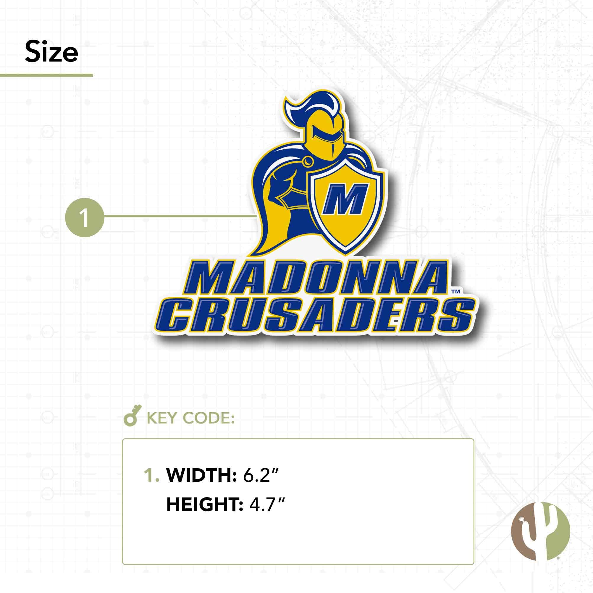 Madonna University Crusaders Sticker Sheet - 8 NCAA Decals For Laptop, Car, Bottle