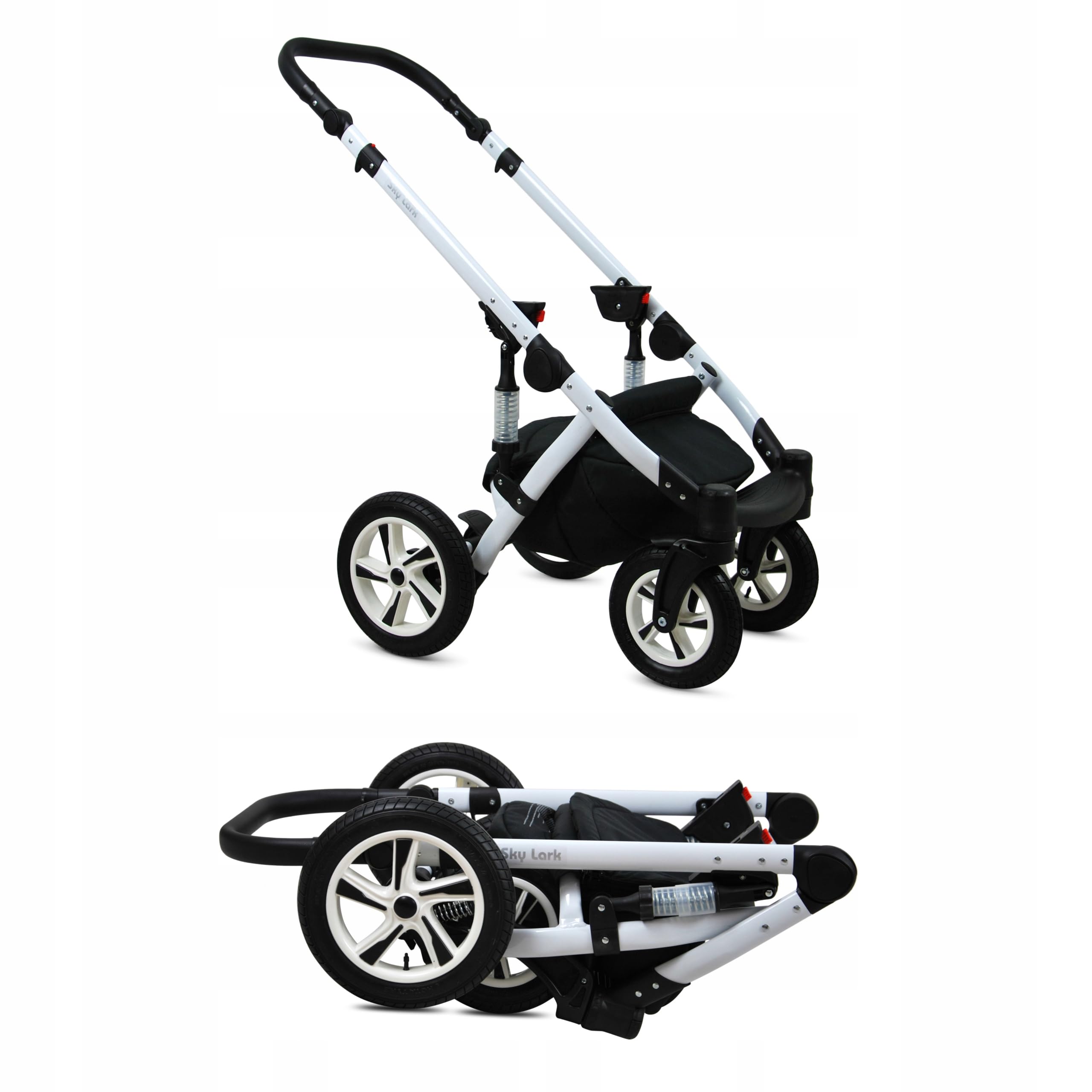 BabyLux® Kinderwagen Set 3 in 1 - Sky Lark - incl. Babywanne, Buggy Sportsitz, Auto-Babyschale - Autositz - Kinderwagenset - Kombikinderwagen mit Wickeltasche, Regenschutz usw.