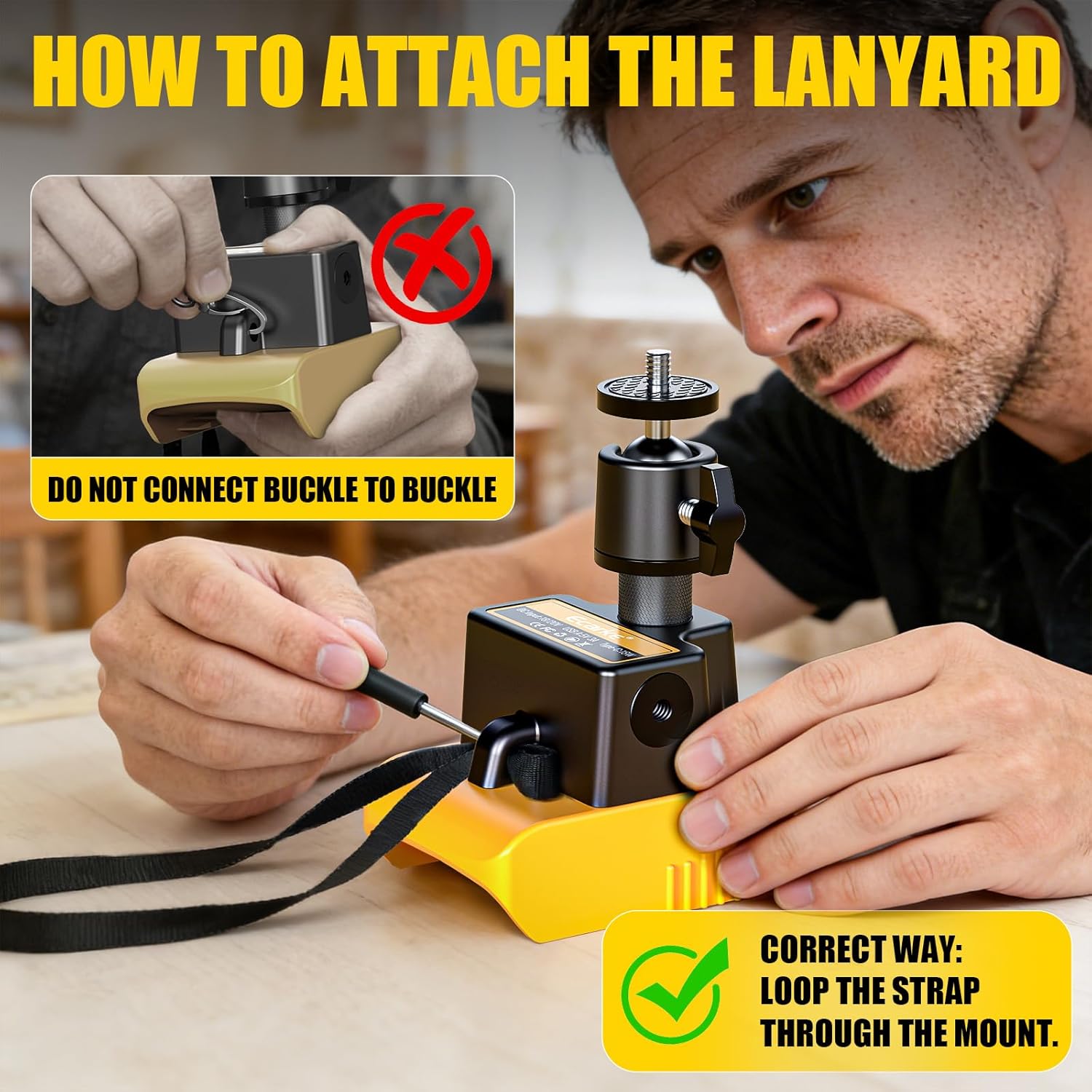 LIVOWALNY Camera Mount Battery Adapter for Dewalt 20V, 360° Ball Head 1/4" Thread Screw Holes with USB-A and Type C Output Port for LCD Monitor/LED Lights/Phone/Photography Devices (No Battery)