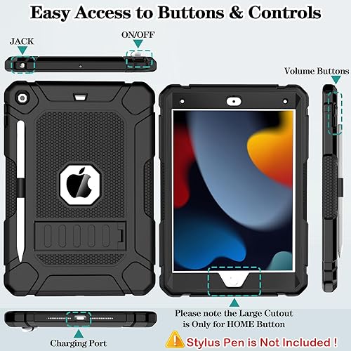 Miniatura 7 de LTROP Funda para iPad 10.2 2019, funda para iPad de 7 generación con protector de pantalla incorporado de 10.2 pulgadas, funda resistente para iPad