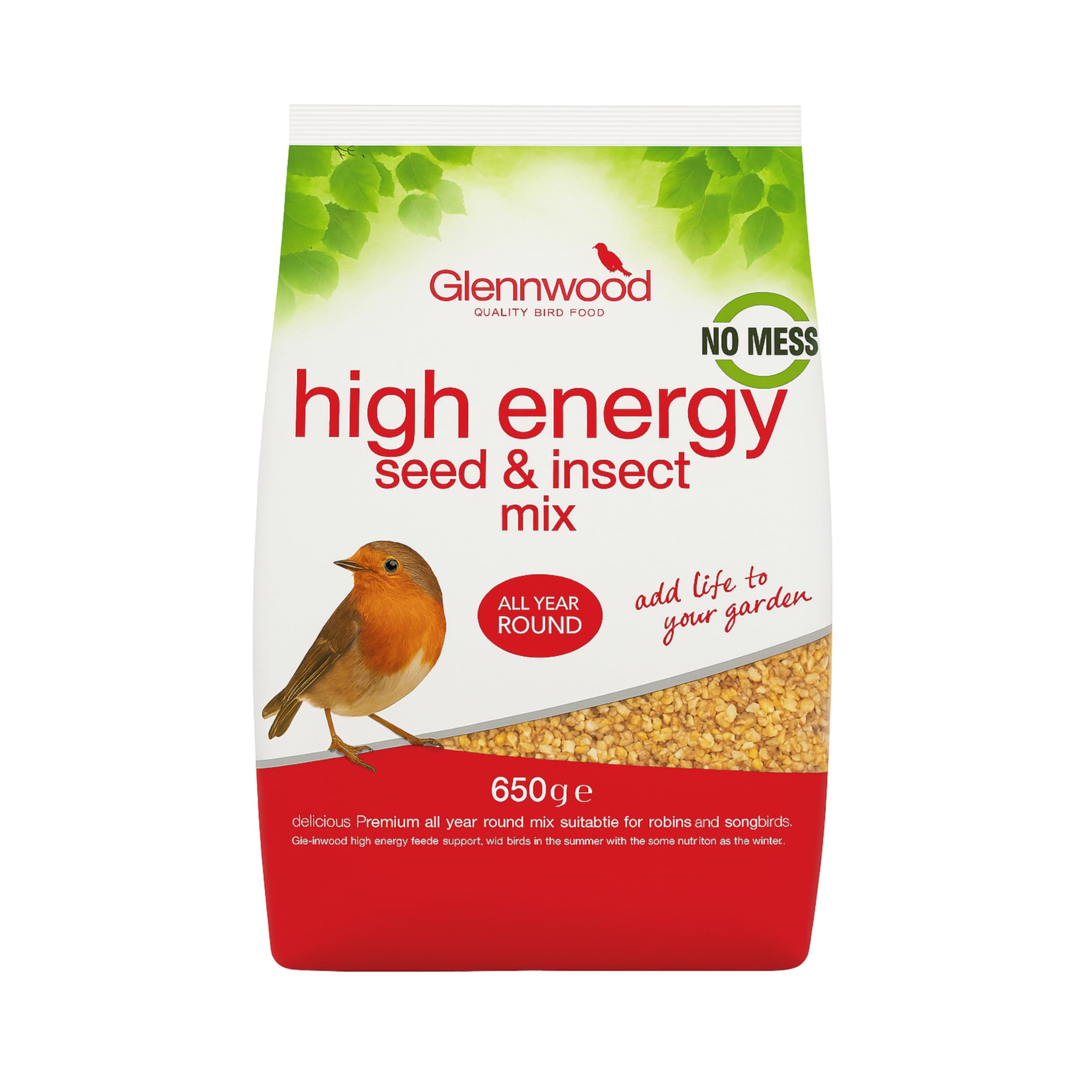 Ark Future Glennwood Premium Wild Bird Food – High Energy Seed & Insect Mix for Garden Birds – 650g All-Season Nutritious Feed