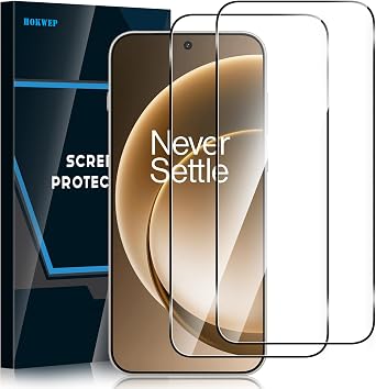 2 Pack Screen Protector for OnePlus 15, 2 Pack 9H Tempered Glass Screen Protector, Easy Install, Scratch Resistant, Anti-Fingerprint, Bubble-Free, HD Clarity Glass Film