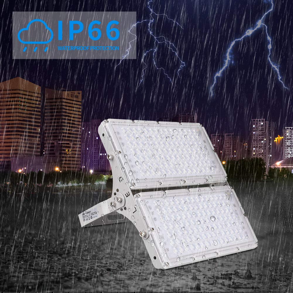 toobettp 200W Foco LED Exterior, 20000LM Focos Led un Alto Brillo de 6500K Luz Blanca Fría, IP66 Impermeable Aplique Pared para Garaje Jardín Patio Parque