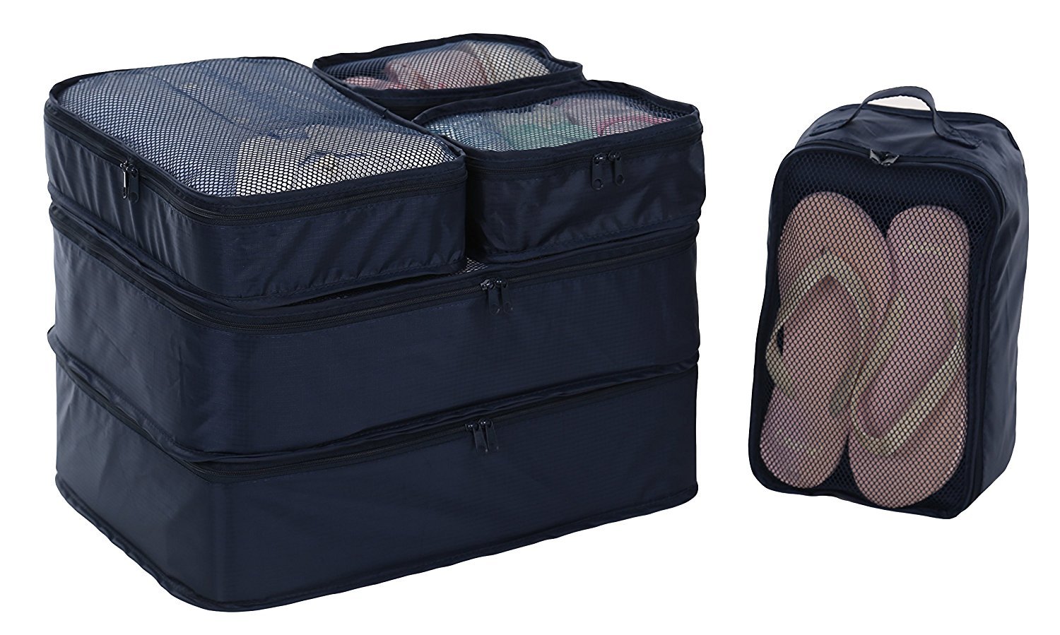 Travel Packing Cubes, Luggage Organizers with Shoe Bag