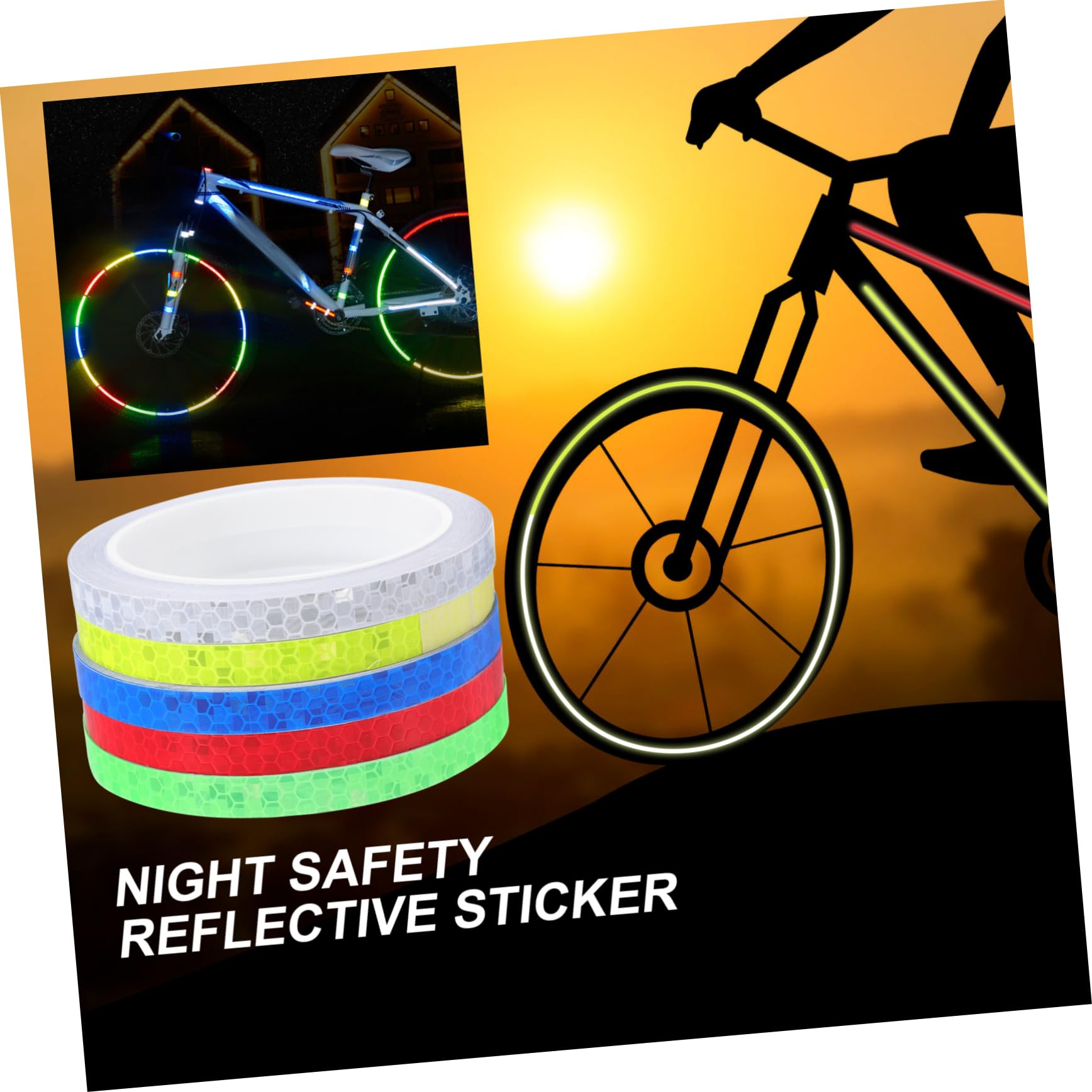 Toddmomy Reflektierende Fahrradaufkleber Reflektierende Aufkleber Dekoration Radfahren Rückseite Auswechselbares Reflexband Abnehmbarer Reflektierender Aufkleber PVC