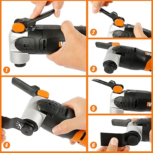 Miniatura 7 de Kit de 200 cuchillas oscilantes multiherramienta  Hojas de sierra universales de liberación rápida de 1-38 pulgadas para madera y plástico