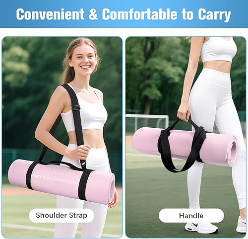Miniatura 3 de WOMACO Correa para esterilla de yoga, soporte ajustable para esterilla de yoga con correa para el hombro y asa para mujeres y hombres