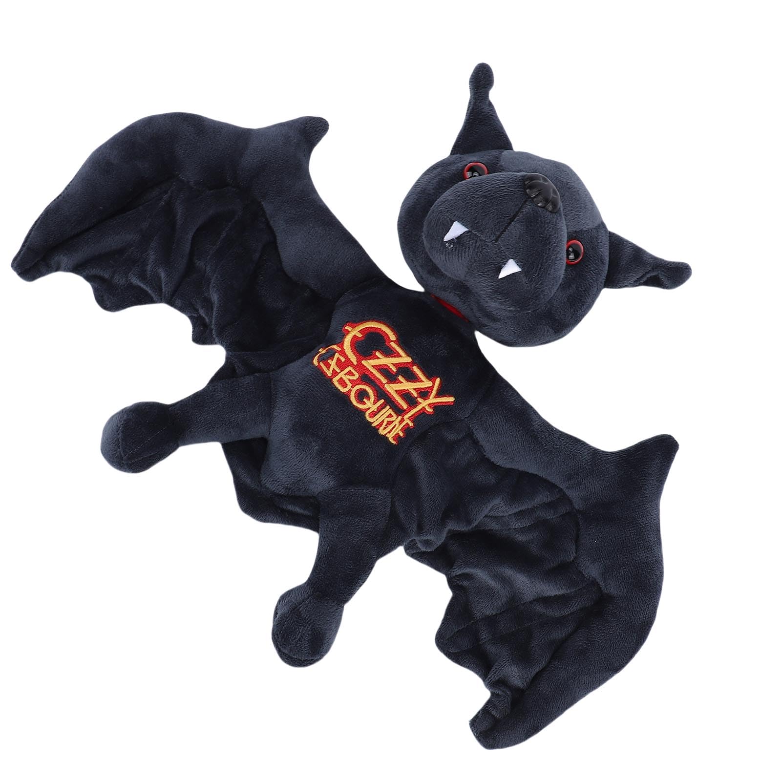 Pipistrello Nero Peluche Pipistrello da Collezione Bambola di Peluche Morbido Carino Farcito con Ricamo in Oro per Fan della Musica Rock (Magnetica)
