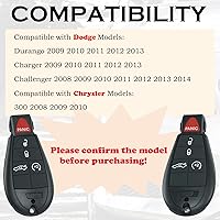 Vista 2 de Llavero de Mando a Distancia FOBIK Reemplazo Compatible con Dodge Challenger 2008 2009 2010 2011 2012 2013 2014 Charger 2009-2013 Durango 2009-2013