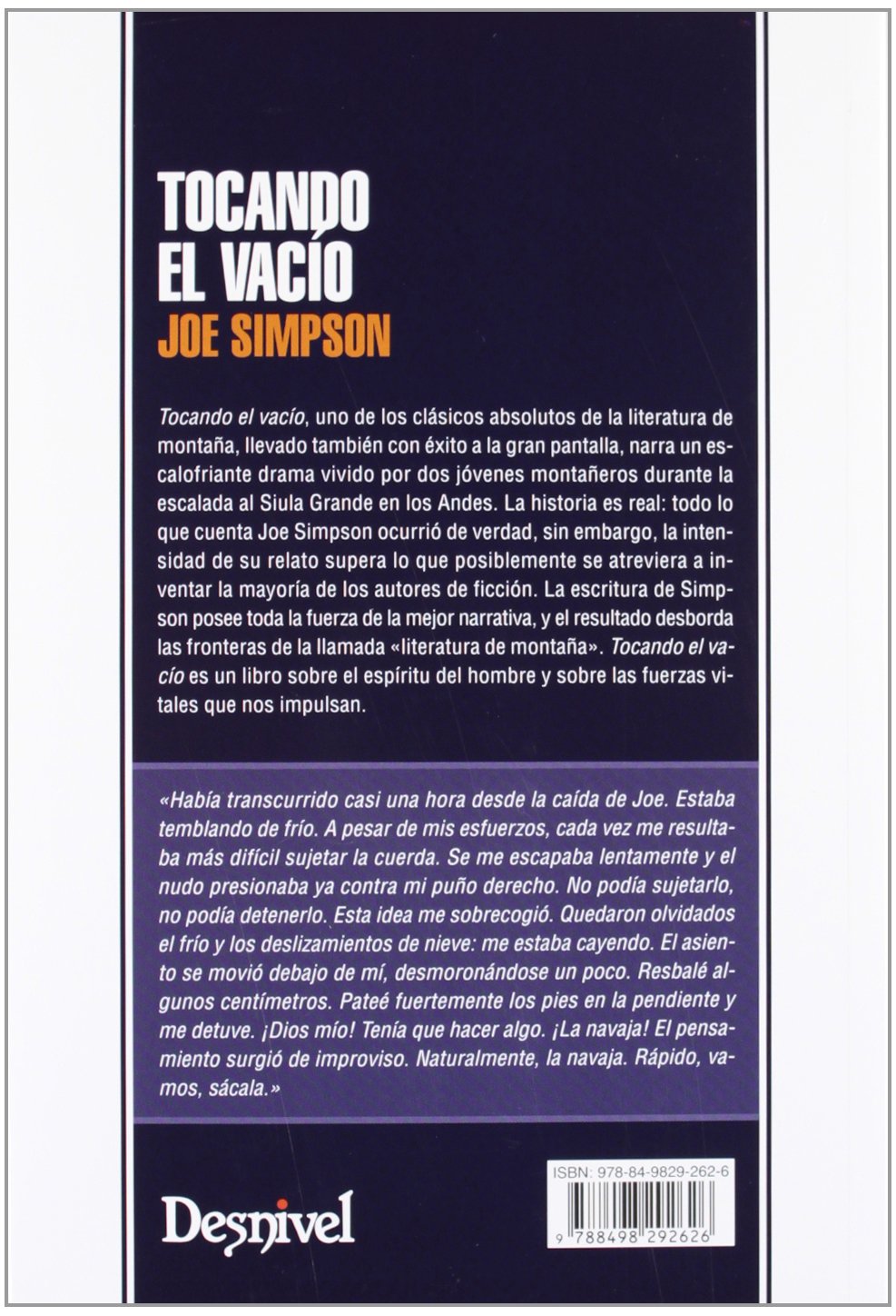 Tocando el vacío (SIN COLECCION)