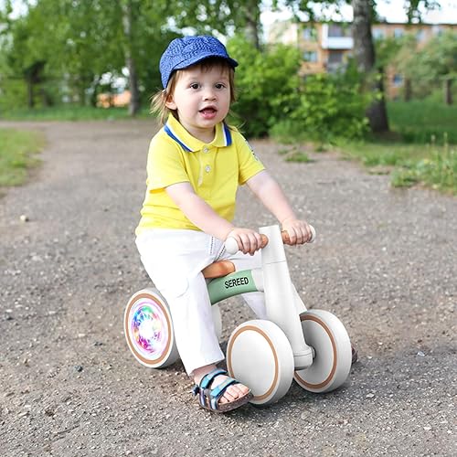 Miniatura 8 de SEREED Colorful Lighting - Bicicleta de equilibrio para bebés, juguetes para niños de 1 año, bicicleta de equilibrio para niños de 12 a 24 meses con