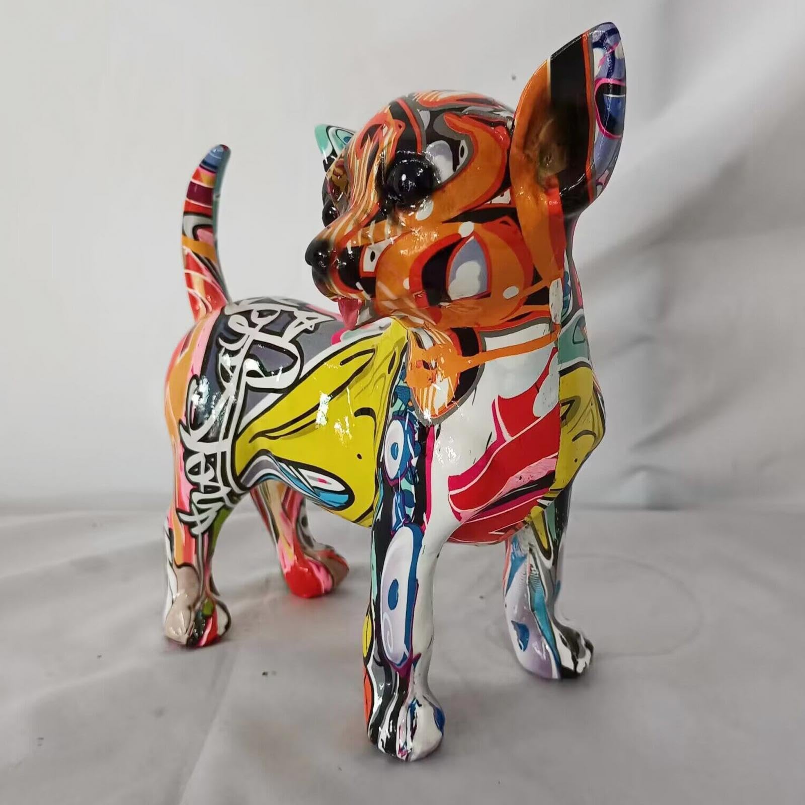 Creative Coloré Moderne Graffiti Art Anglais Chien Statue De Mode Résine Artisanat Animal Creative Coloré Moderne Graffiti Art Anglais Chien Statue De Mode Résine Artisanat Animal