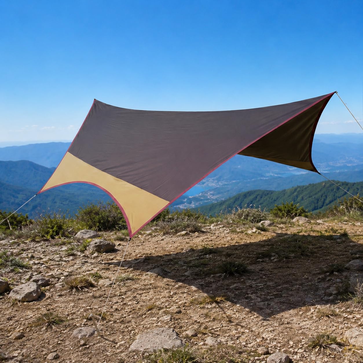 Antipioggia Tenda Riparo Esterno ne Tarp Copertura Impermeabile Parasole in Oxford con Ganci Occhielli E Picchetti Adatto a Campeggio Viaggio Zaino in Spalla Spiaggia