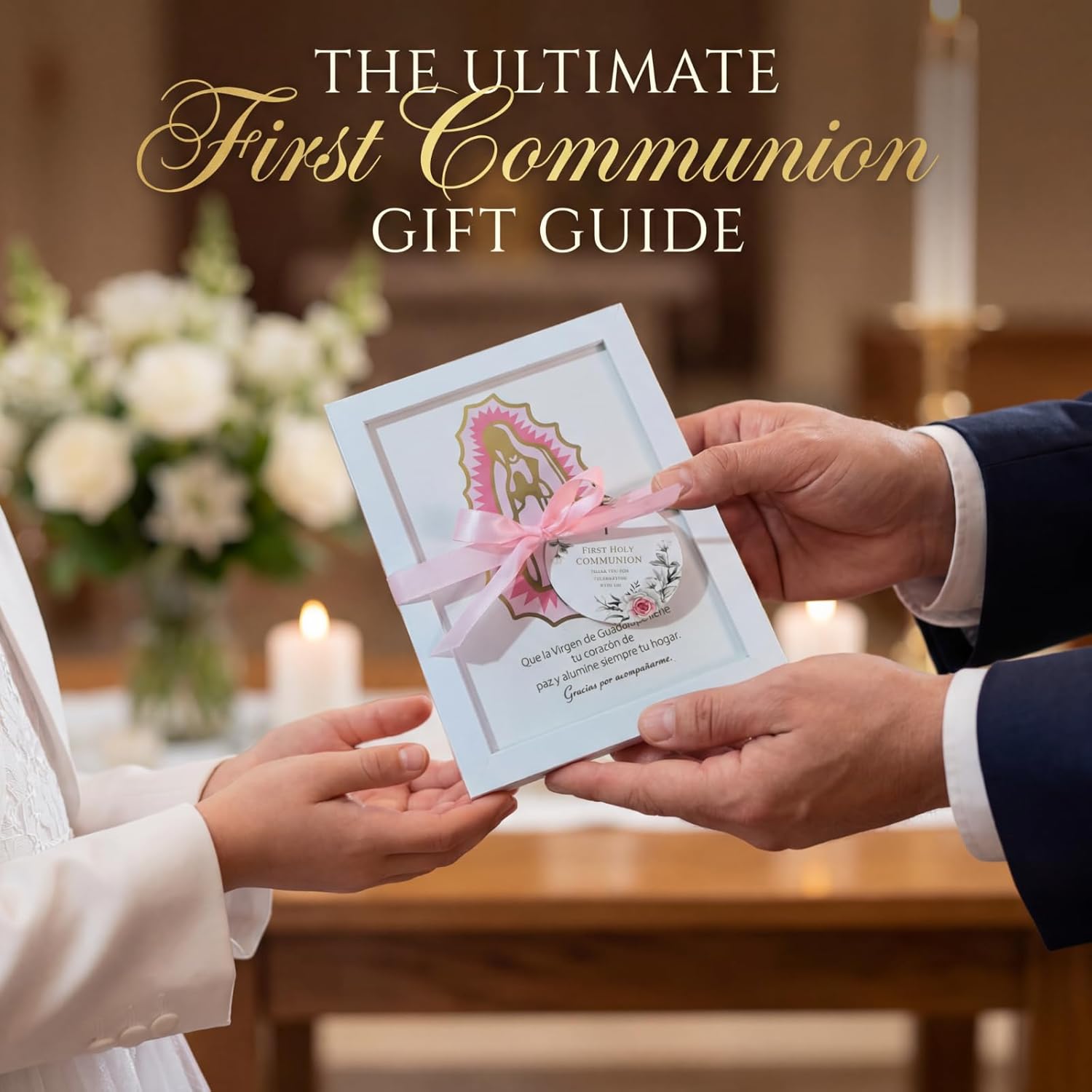 12 Pcs Baptism Favors Our Lady of Guadalupe Frame, Girls First Communion Gifts Recuerdos De Bautizo Photo Frame Pink Bautizo Centerpieces, Catholic Religious Keepsake Niña Primera Comunion Souvenirs