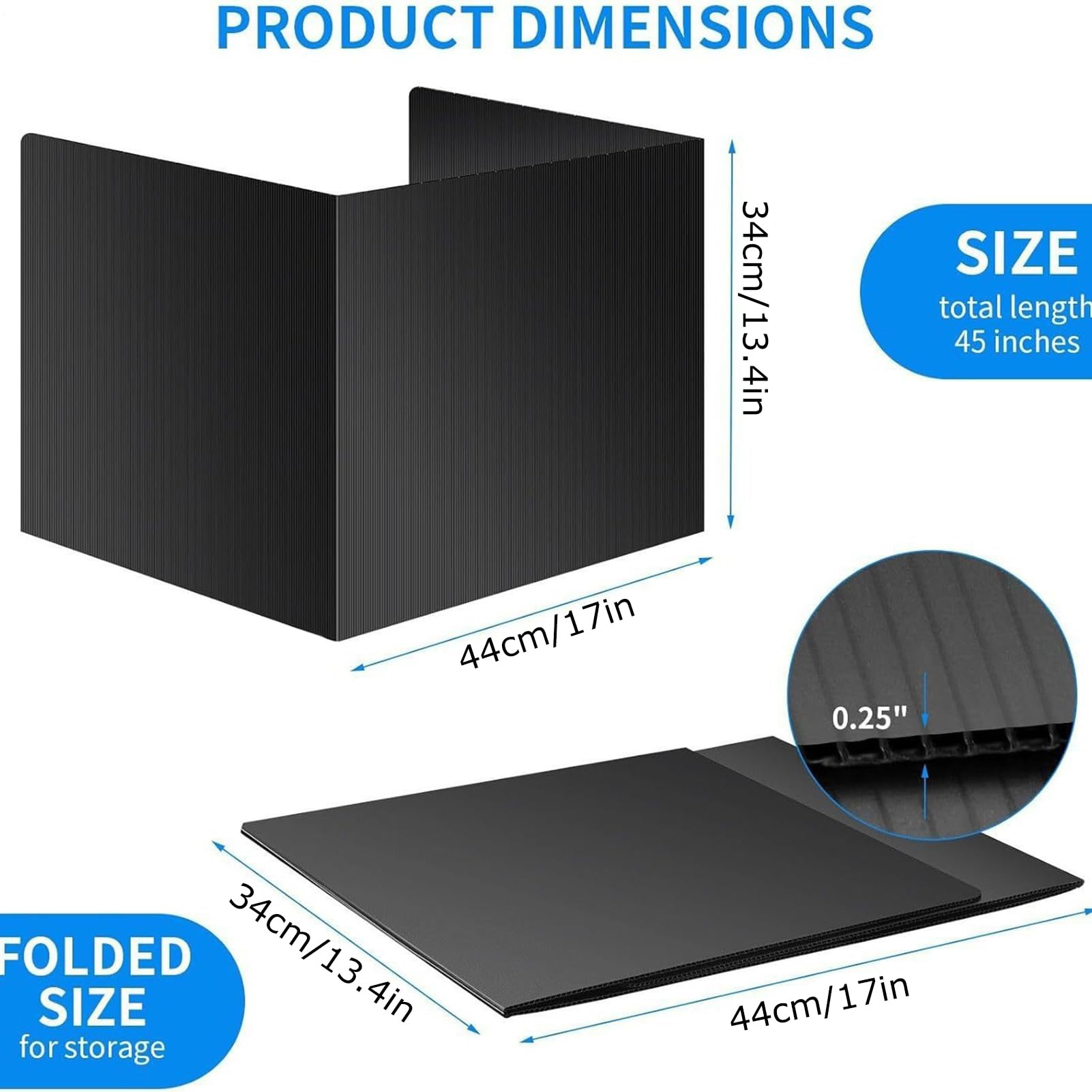 Pack Of 4 Desk Privacy Screens, Foldable Table Divider, Rivet