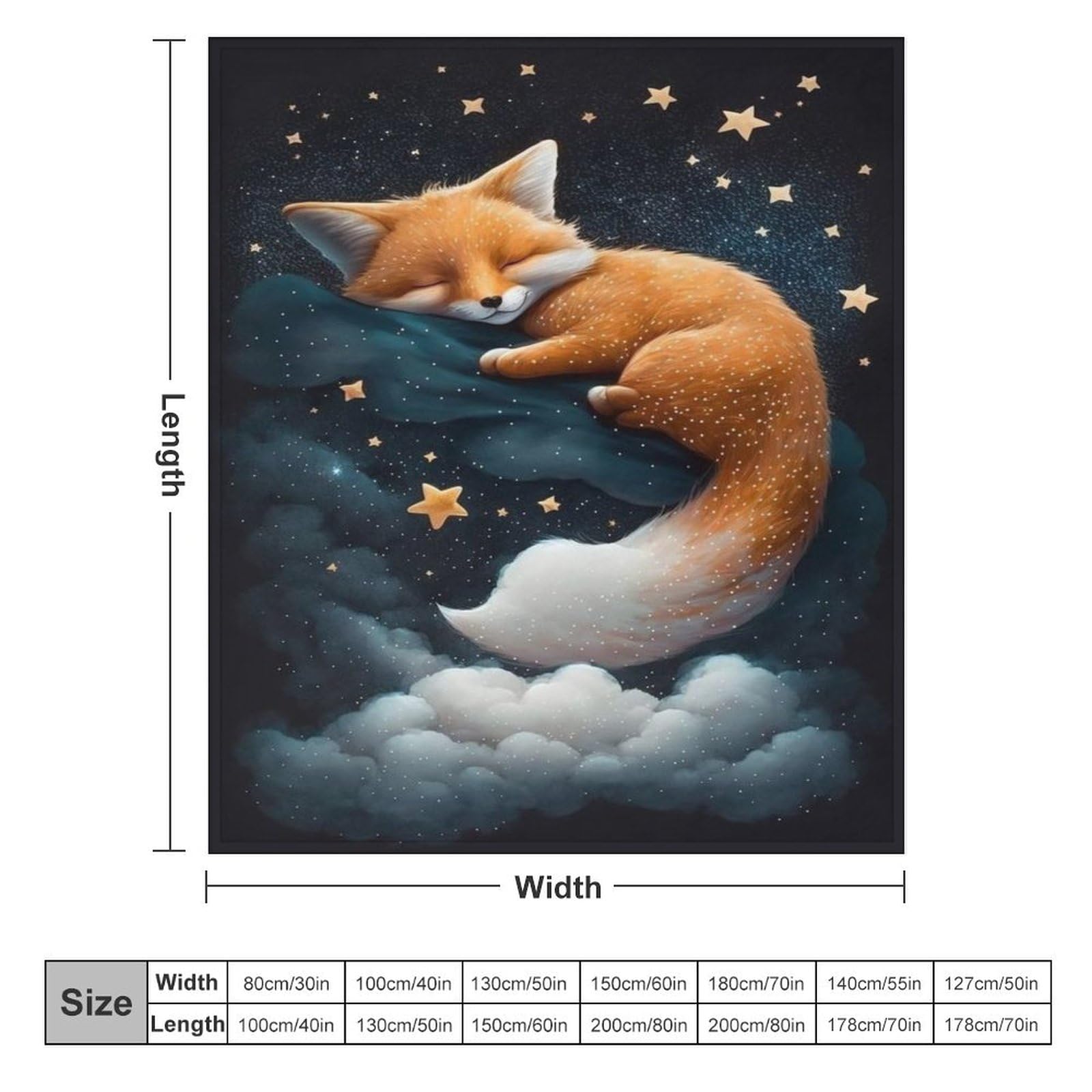 Premium Wohndecke - Fuchs Decke Flannel - Extra Weiche TV- Decke Vier Jahreszeiten Wohndecke Dicke Couchdecke Für Bett/Sofa （180×200cm）