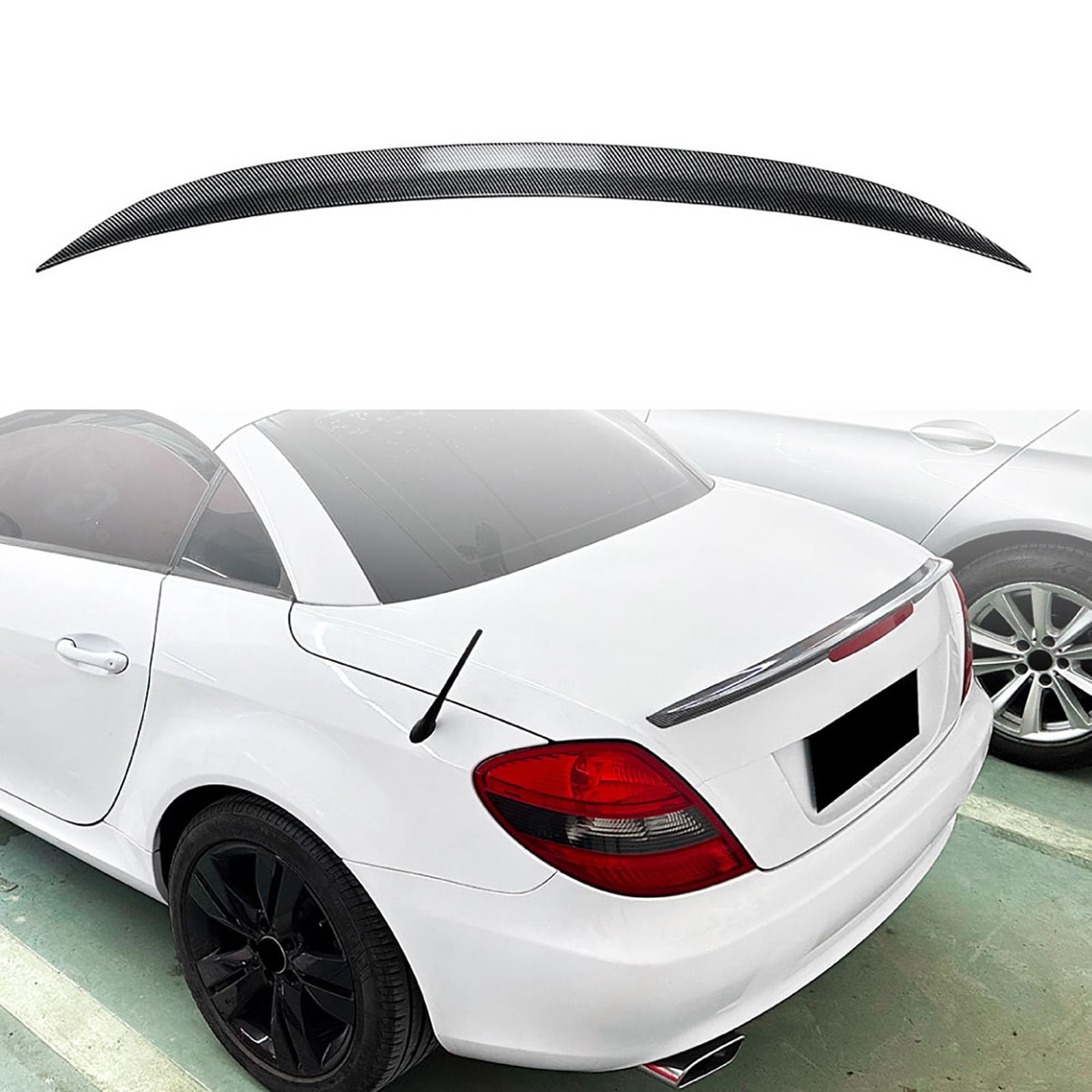 YPFYBHD Compatible with Benz SLK-Class R171 2005-2010 AMG, Car Rear Roof Trunk Spoiler Wing Air Deflector Tuning Exterior Accessories,carbon fiber look