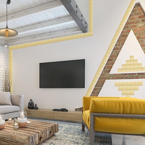 Miniatura 6 de 50 calcomanías de espejo dorado para pared, removibles, despegar y pegar, para decoración de cocina, decoración estética de techo para dormitorio,