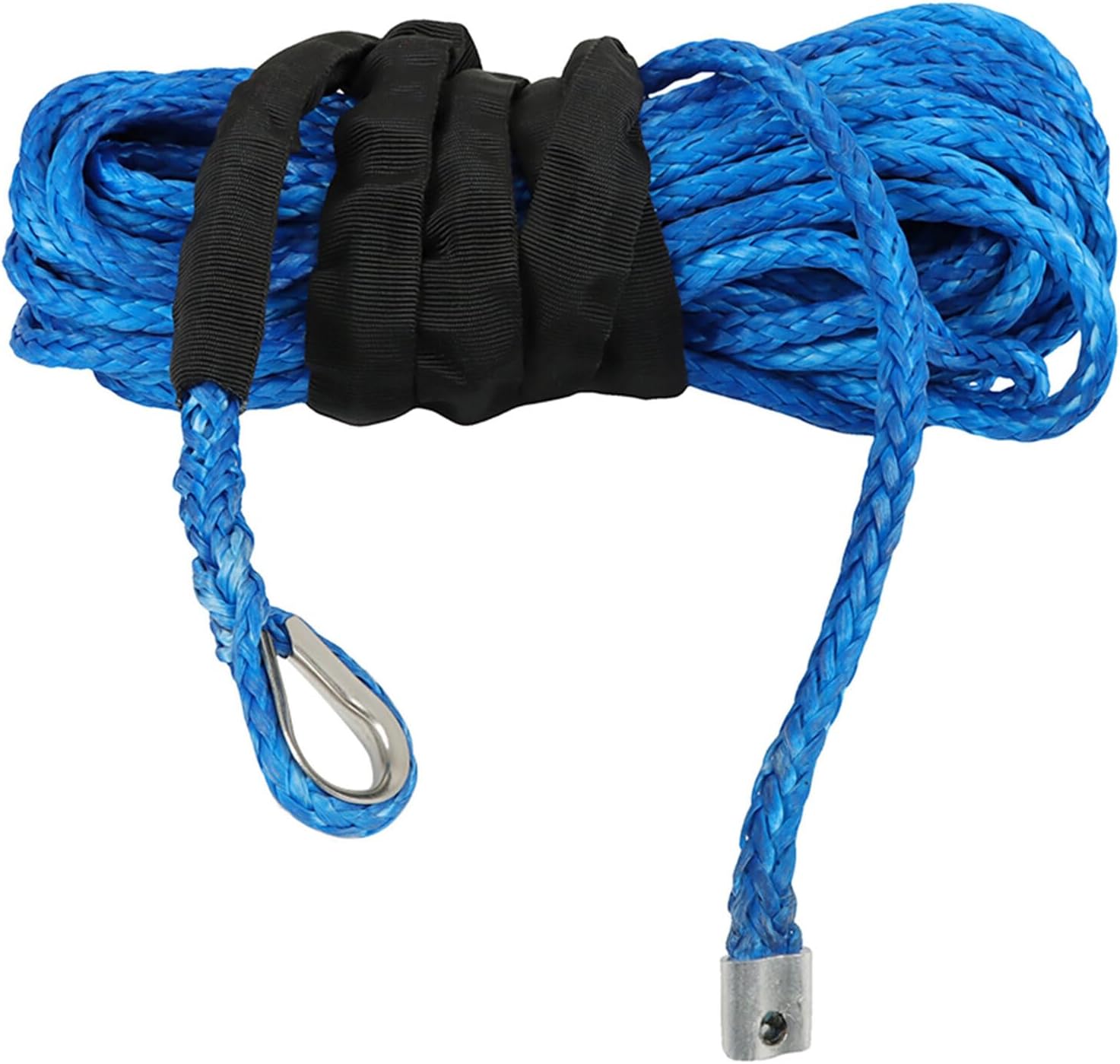 5/16In x 50Ft 12000Lbs Blue Synthetic Winch Line Cable Rope Winch Line Synthetic Winch Rope Replacement for ATV UTV SUV