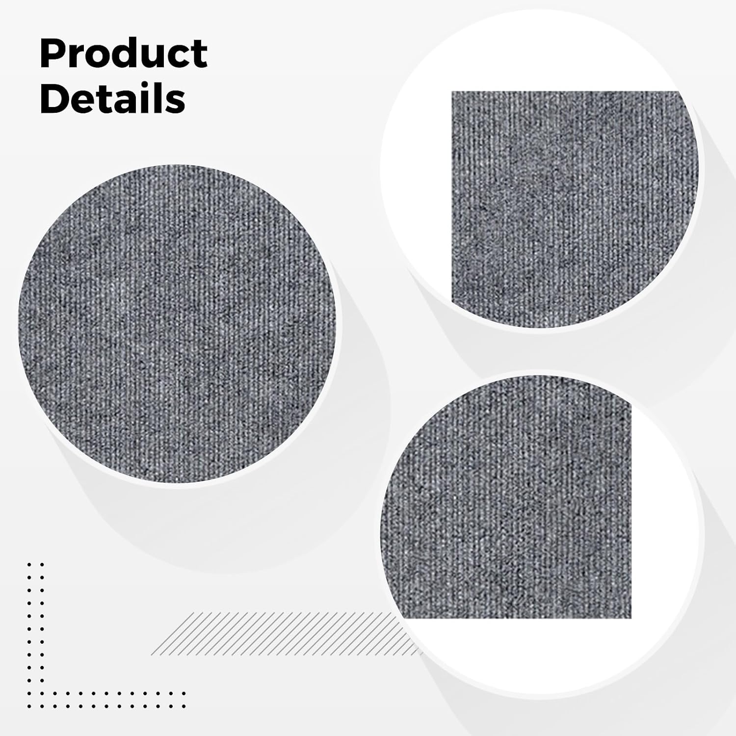 Cat Scratch Pad Furniture Protector, 15.7 in x 9.8 ft Gray, Self-Adhesive, Wall Corner Climbing Carpet, DIY Cat Scratching Post