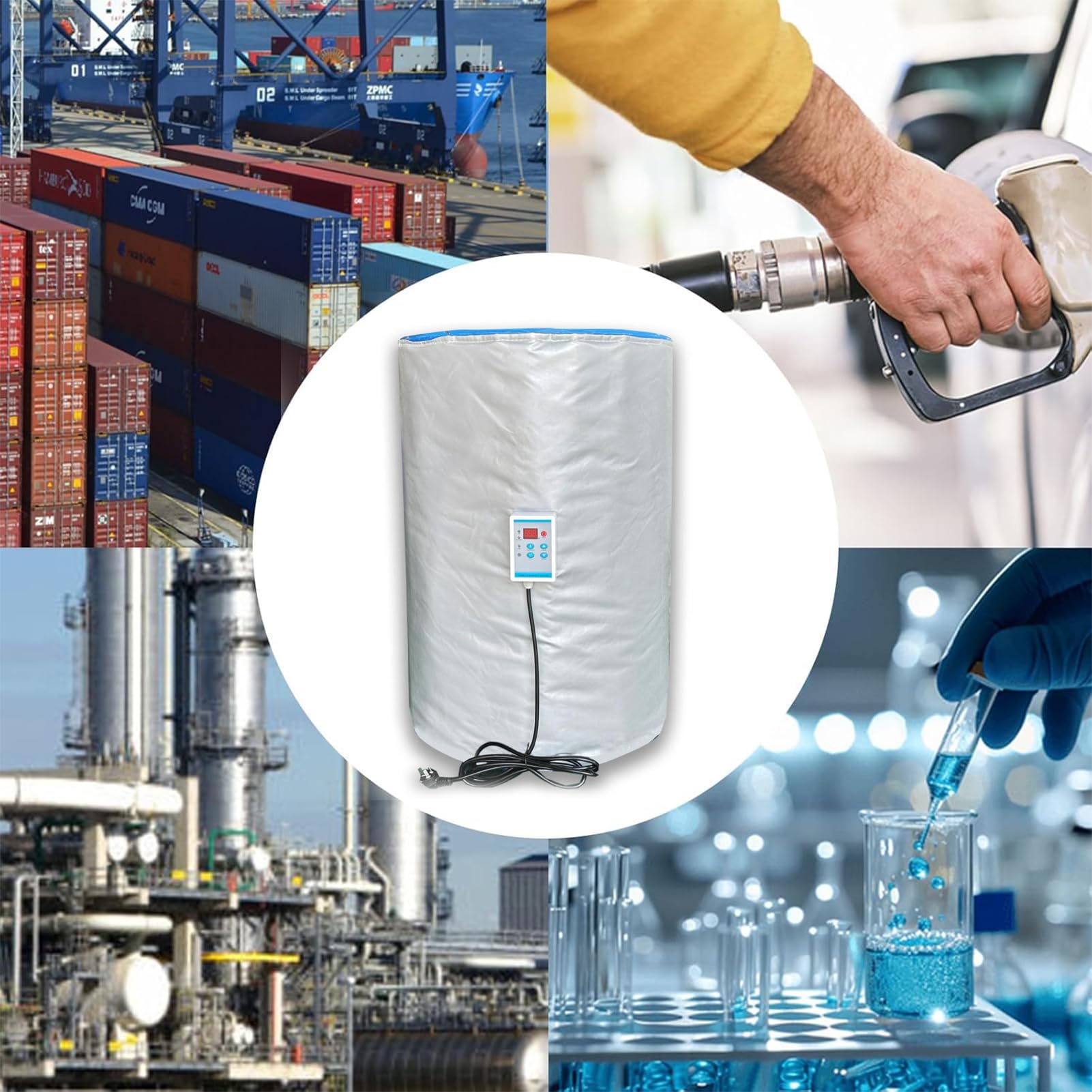 Elektryczny Koc Grzewczy 220 V, Grzejnik Do Beczek IBC O Pojemności 55/275 Galonów, Z Regulatorem Temperatury 0~120℃, Wodoodporny Koc Izolacyjny
