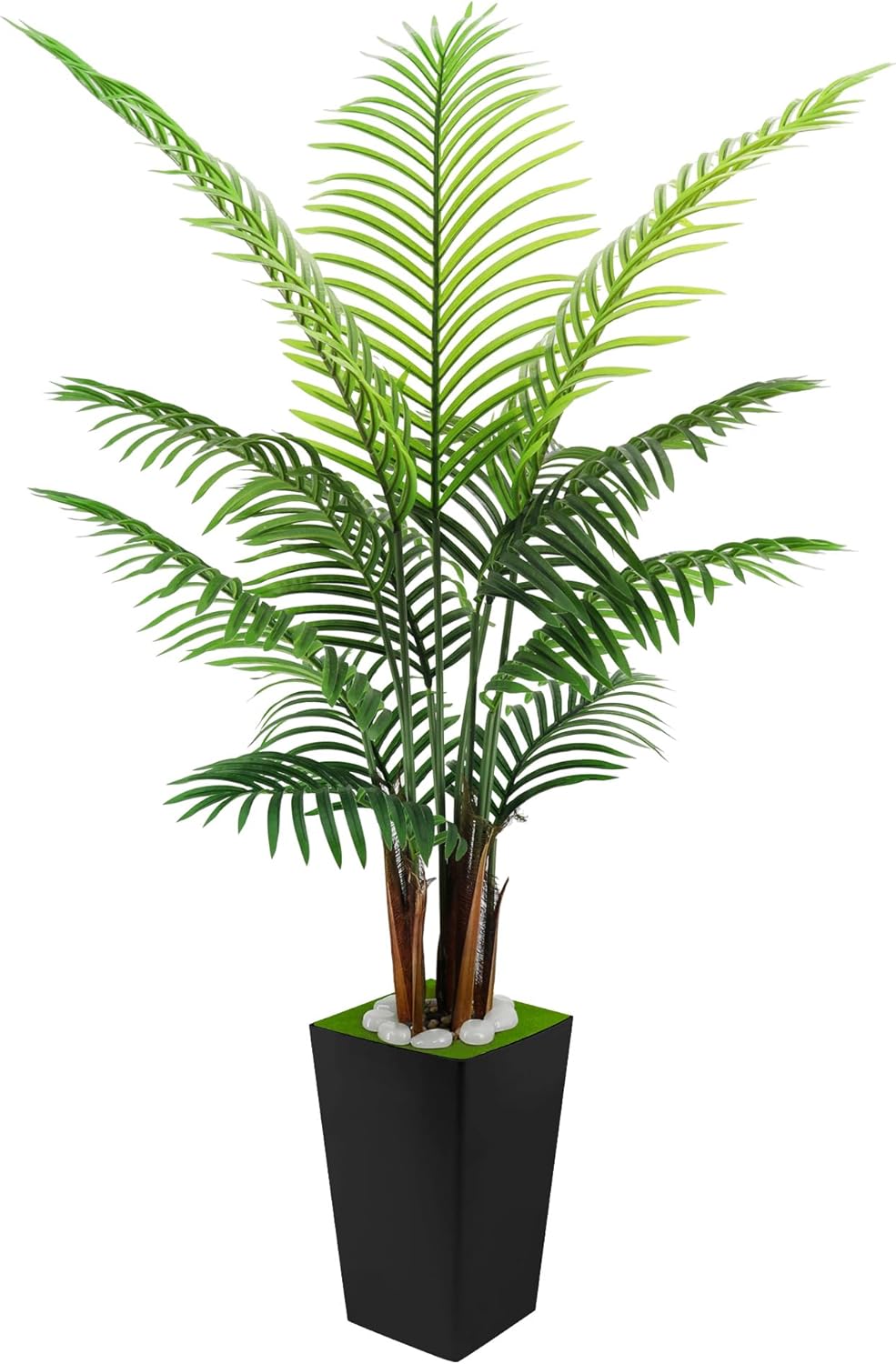 Artificial Palm Tree 5FT - Faux Palm Plants with Movable Large Pot Fake Tropical Paradise Palm Tree Artificial Silk Plant for Indoor Outdoor Big House Living Room