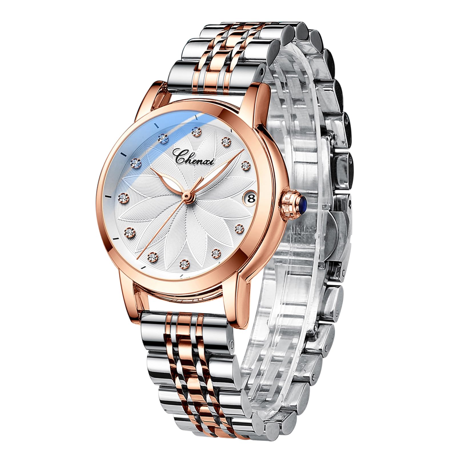 Orologio meccanico automatico da donna cinturino in acciaio inossidabile oro rosa quadrante scheletro di lusso signore diamante elegante vestito orologio da polso