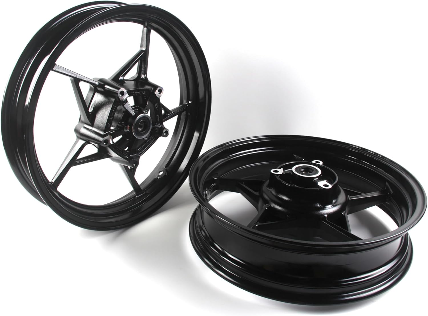Arashi Front and Rear Wheel Rims for Kawasaki Ninja 400 Z400 EX400 2018-2024 ABS include, Ninja 500 Z500 2024-2025, Motorcycle Replacement Accessories Parts Gloss Black