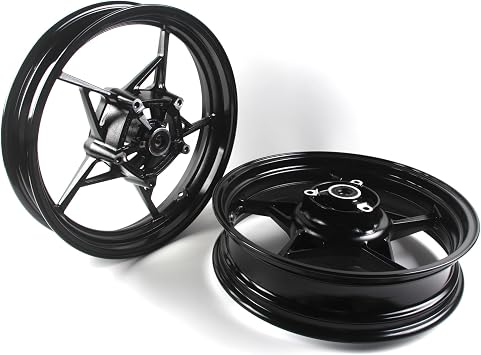 Arashi Front and Rear Wheel Rims for Kawasaki Ninja 400 Z400 EX400 2018-2024 ABS include, Ninja 500 Z500 2024-2025, Motorcycle Replacement Accessories Parts Gloss Black
