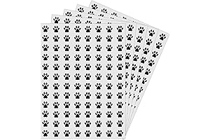 0.5 Inch Black Paw Print Stickers