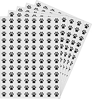 0.5 Inch Black Paw Print Stickers,Self Adhesive for Scrapbooking/Kid DIY...