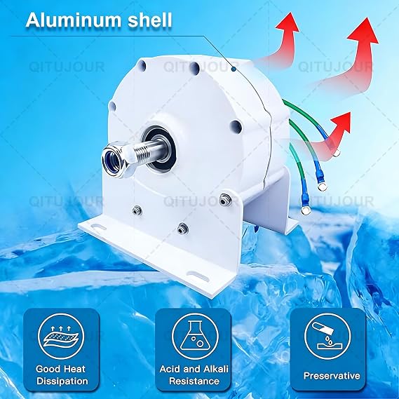 6000W 8000W 10000W 12000W 12V 24V 48V Portable Permanent Magnet Electric Motor, Maglev Generator DIY AC Alternator Permanent Magnet Motor for Vertical Horizontal Wind Tu-rbine(48V,6000W)